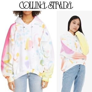 COLLINA STRADA MEMPHIS TIE DYE ROUND HEM HOODIE XS 270$